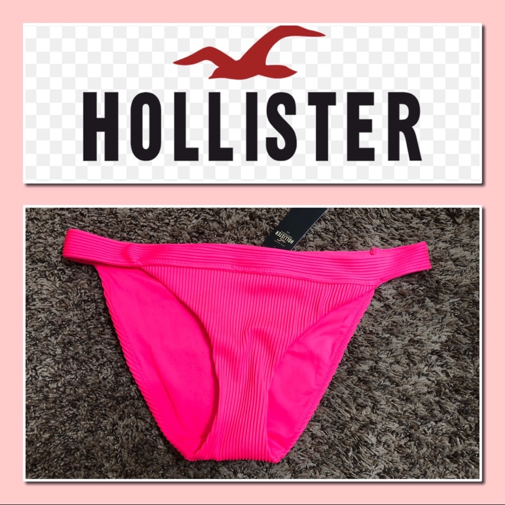 NWT Hollister Neon Pink Bikini Bottom